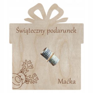 Bon podarunkowy z miejscem na pieniądze gotówkę Prezent świąteczny VOUCHER