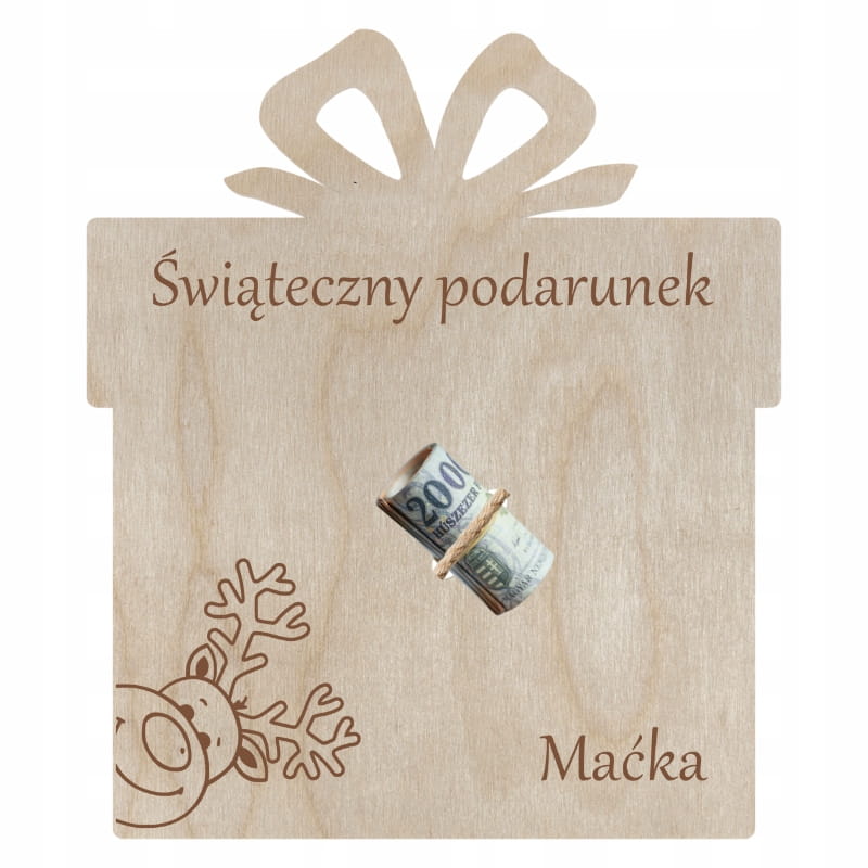 Bon podarunkowy z miejscem na pieniądze gotówkę Prezent świąteczny VOUCHER 2 Zakręcone Sznurki Bon podarunkowy z miejscem na pieniądze gotówkę Prezent świąteczny VOUCHER