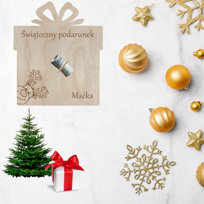 Bon podarunkowy z miejscem na pieniądze gotówkę Prezent świąteczny VOUCHER 3 Zakręcone Sznurki Bon podarunkowy z miejscem na pieniądze gotówkę Prezent świąteczny VOUCHER