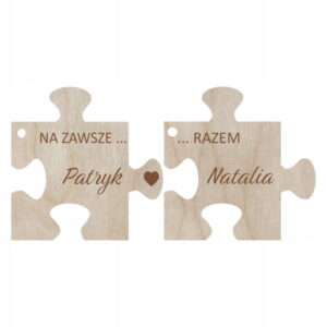 Brelok zawieszka dla par puzzle Imiona NA ZAWSZE RAZEM