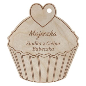 Brelok Zawieszka bilecik dla Kobiet IMIĘ + Słodka z Ciebie babeczka