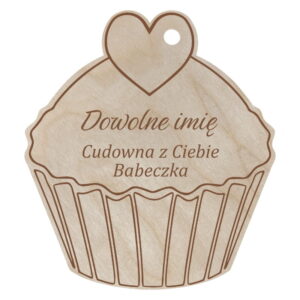 Brelok Zawieszka bilecik dla Kobiet IMIĘ + Cudowna z Ciebie babeczka