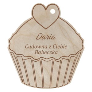Brelok Zawieszka bilecik dla Kobiet IMIĘ + Cudowna z Ciebie babeczka