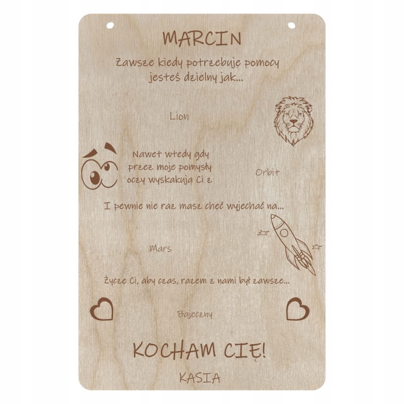 Tabliczka batonowa Dzień Chłopaka Mężczyzny z imieniem Personalizowana 2 Zakręcone Sznurki Tabliczka batonowa Dzień Chłopaka Mężczyzny z imieniem Personalizowana