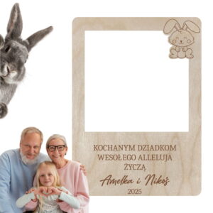Ramka na zdjęcie z życzeniami Twój GRAWER prezent Wielkanoc zajączek