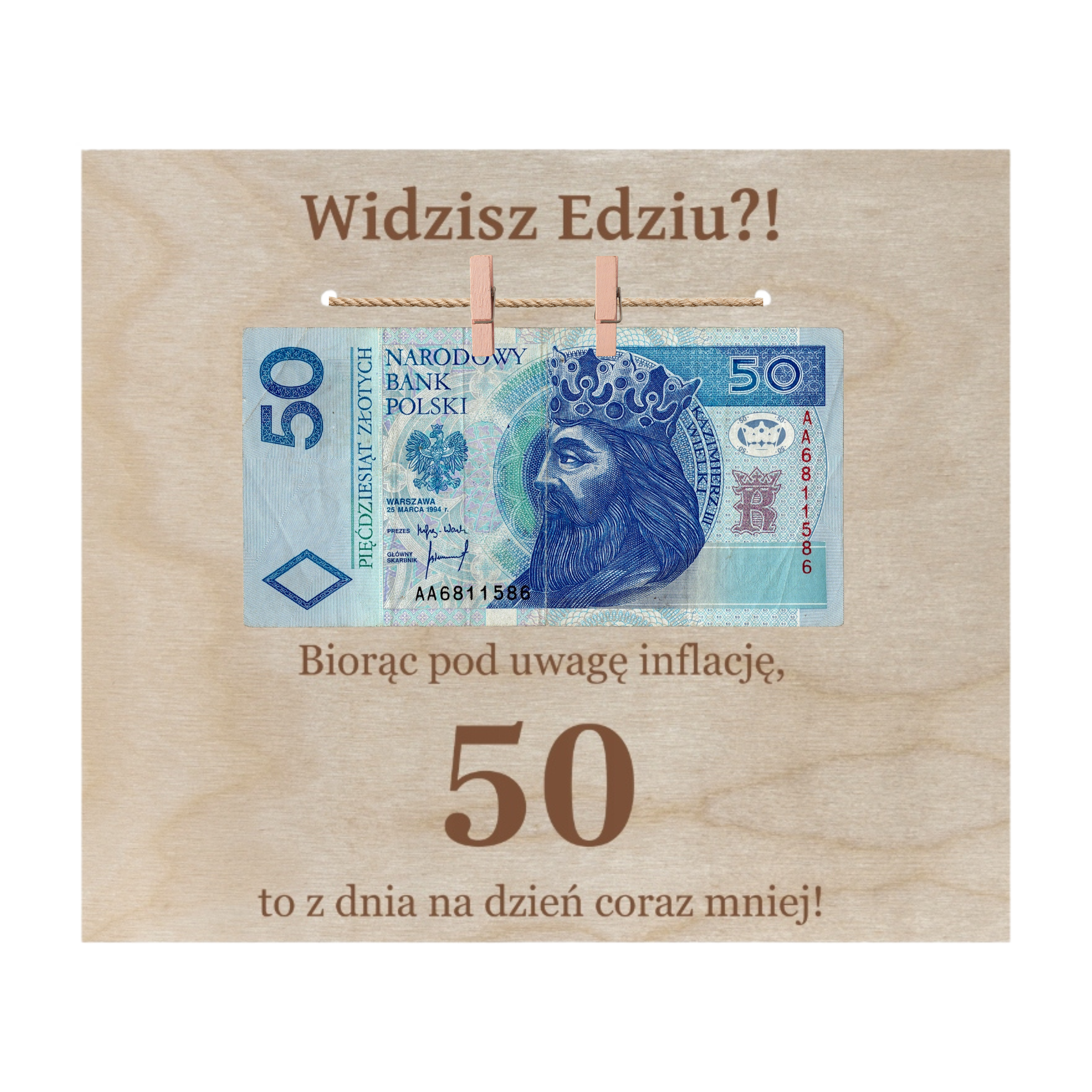 Tabliczka urodzinowa kartka na pieniądze gotówkę DOWOLNY WIEK + IMIĘ VOUCHER 1 Zakręcone Sznurki Tabliczka urodzinowa kartka na pieniądze gotówkę DOWOLNY WIEK + IMIĘ VOUCHER