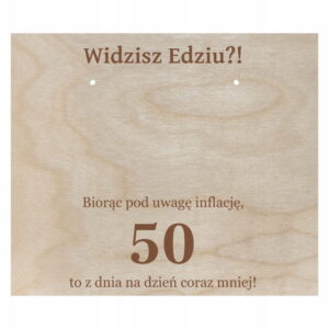 Tabliczka urodzinowa kartka na pieniądze gotówkę DOWOLNY WIEK + IMIĘ VOUCHER