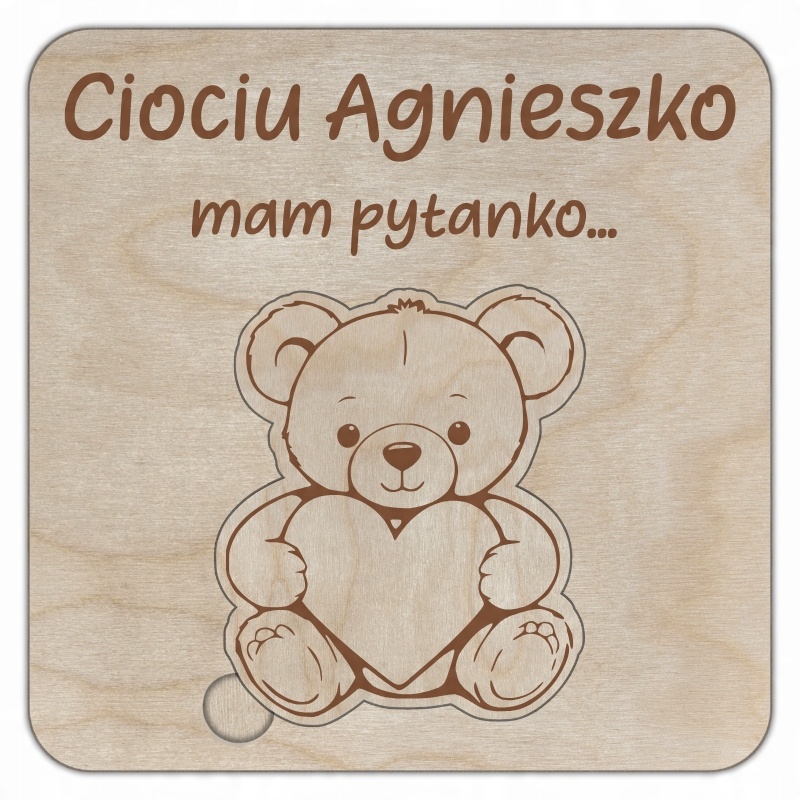 Ciociu czy zostaniesz moją Matką Chrzestną? - zaproszenie chrzciny pamiątka miś 1 Zakręcone Sznurki Ciociu czy zostaniesz moją Matką Chrzestną? - zaproszenie chrzciny pamiątka miś