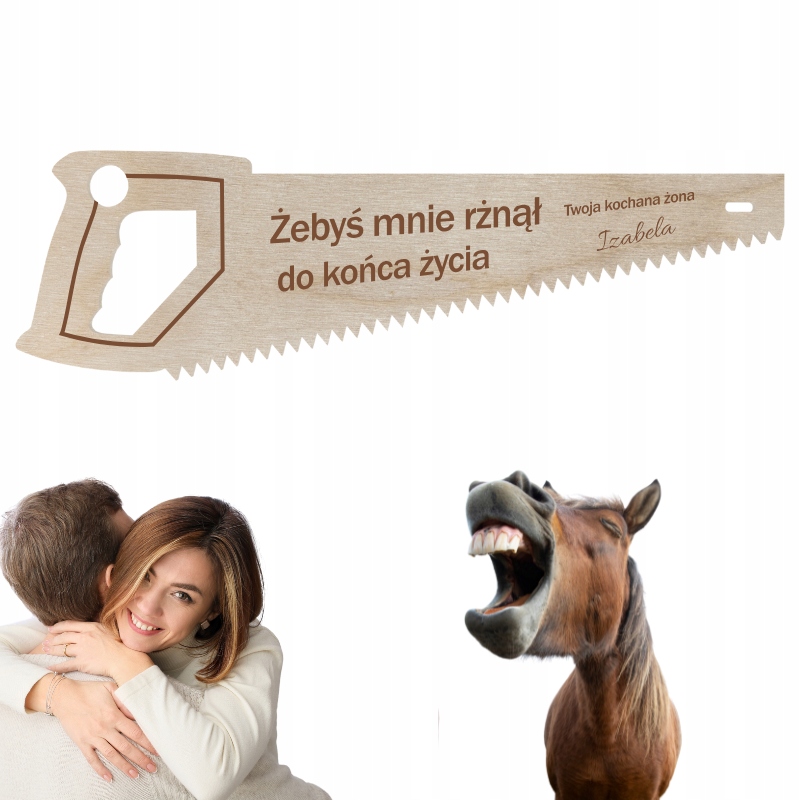 Piła MINI zawieszka personalizowana prezent dla męża chłopaka Twój podpis 2 Zakręcone Sznurki Piła MINI zawieszka personalizowana prezent dla męża chłopaka Twój podpis