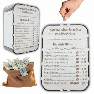 Karna skarbonka małżeńska dla par prezent wesele rocznica