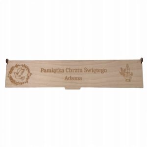 8843 Pudełko o chrztu na świecę Pamiątka Chrzcin + GRAWER IMIĘ