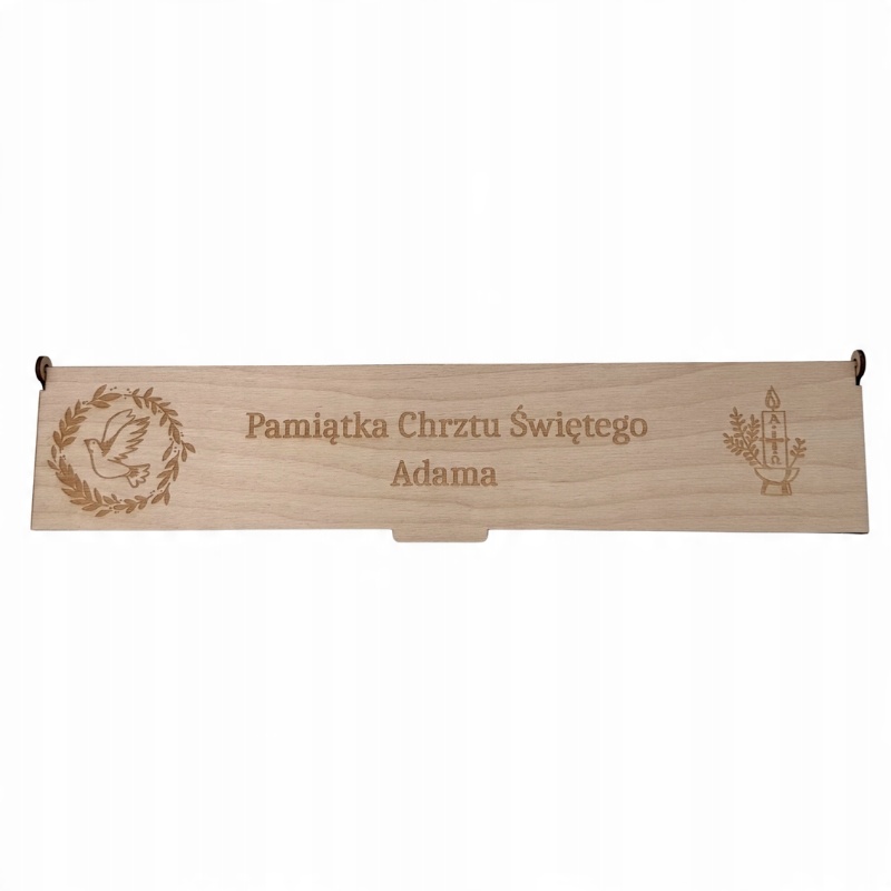 Pudełko o chrztu na świecę Pamiątka Chrzcin + GRAWER IMIĘ 2 Zakręcone Sznurki Pudełko o chrztu na świecę Pamiątka Chrzcin + GRAWER IMIĘ