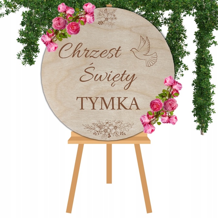TABLICA POWITALNA CHRZEST ŚWIĘTY DEKORACJA SALI Z IMIENIEM DUŻA 50 CM KOŁO 1 Zakręcone Sznurki TABLICA POWITALNA CHRZEST ŚWIĘTY DEKORACJA SALI Z IMIENIEM DUŻA 50 CM KOŁO