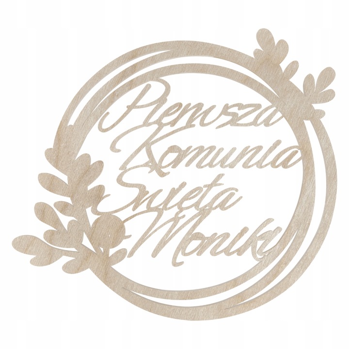 OBRĘCZ PIERWSZA KOMUNIA GAŁĄZKI 30 CM DOWOLNY NAPIS IMIĘ PERSONALIZOWANE 1 Zakręcone Sznurki OBRĘCZ PIERWSZA KOMUNIA GAŁĄZKI 30 CM DOWOLNY NAPIS IMIĘ PERSONALIZOWANE