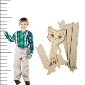 Miarka wzrostu na ścianę +IMIĘ DZIECKA  KOT  70 - 190 cM