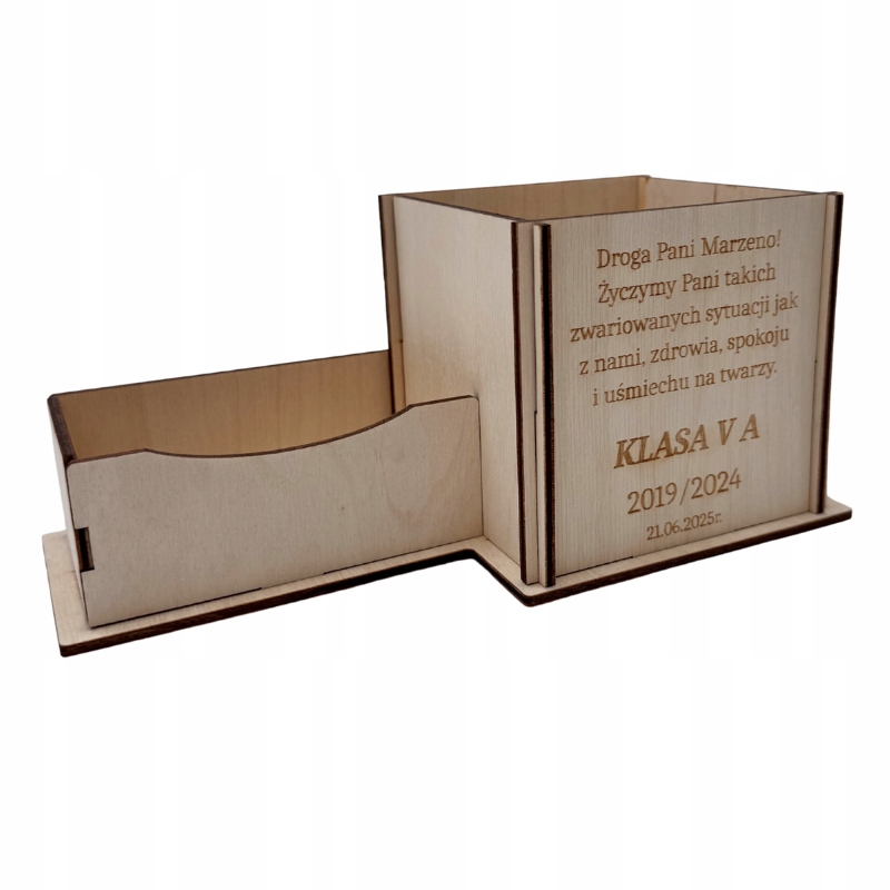 Organizer na biurko PREZENT DLA NAUCZYCIELA personalizowany 2 Zakręcone Sznurki Organizer na biurko PREZENT DLA NAUCZYCIELA personalizowany