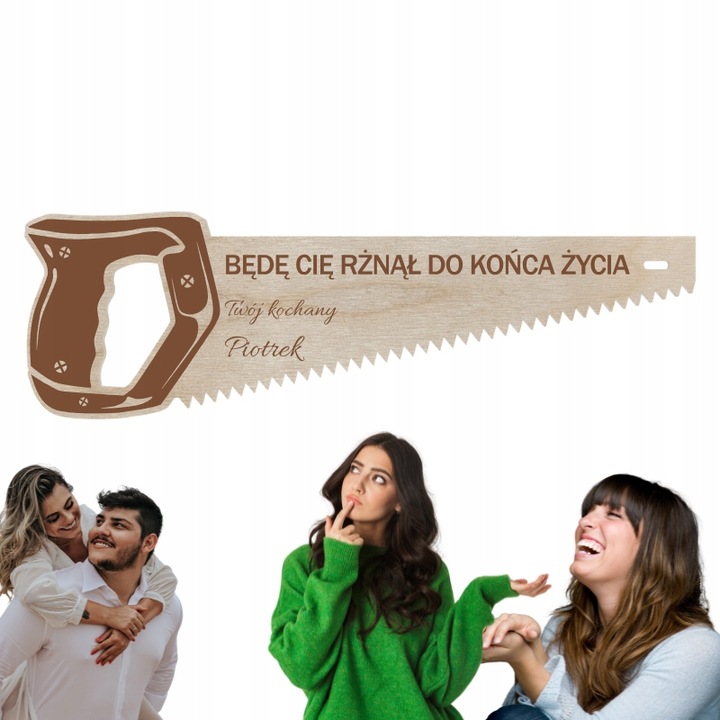 Piła 32 CM Będę Cię Rżnął prezent dla kobiety dziewczyny personalizowana 1 Zakręcone Sznurki Piła 32 CM Będę Cię Rżnął prezent dla kobiety dziewczyny personalizowana
