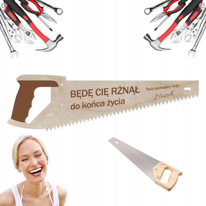 Piła 25 cm Będę Cię Rżnął prezent dla kobiety dziewczyny personalizowana 1 Zakręcone Sznurki Piła 25 cm Będę Cię Rżnął prezent dla kobiety dziewczyny personalizowana
