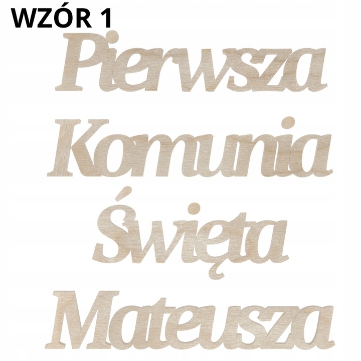 Pierwsza Komunia Święta + Imię Duży napis personalizowany na ściankę 1 Zakręcone Sznurki Pierwsza Komunia Święta + Imię Duży napis personalizowany na ściankę