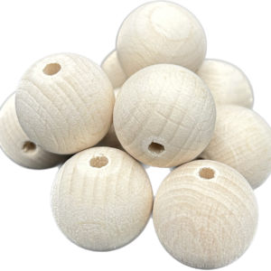 Korale kulki drewniane surowe decoupage 25mm 10szt