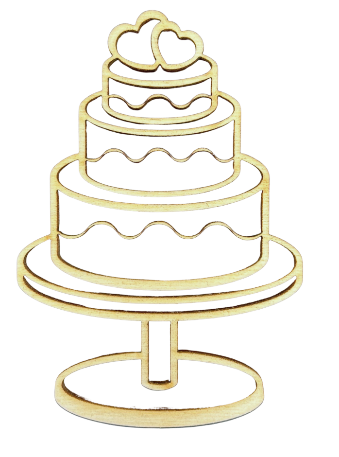 Scrapki drewniane tort torcik urodzinowy 1szt 1 Zakręcone Sznurki Scrapki drewniane tort torcik urodzinowy 1szt