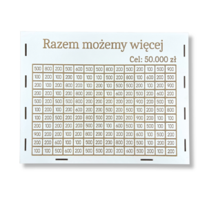Skarbonka Gigant 154 kafelków 50000zł Razem możemy więcej BIAŁY