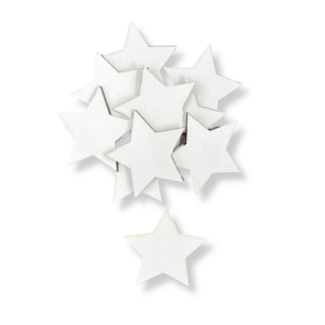 Drewniana GWIAZDKA BIAŁA 4CM 10szt gwiazda ze sklejki ozdoba decoupage scrapki