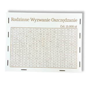 Skarbonka Gigant 304 kafelków 15000zł Rodzinne Wyzwanie Oszczędzanie BIAŁY