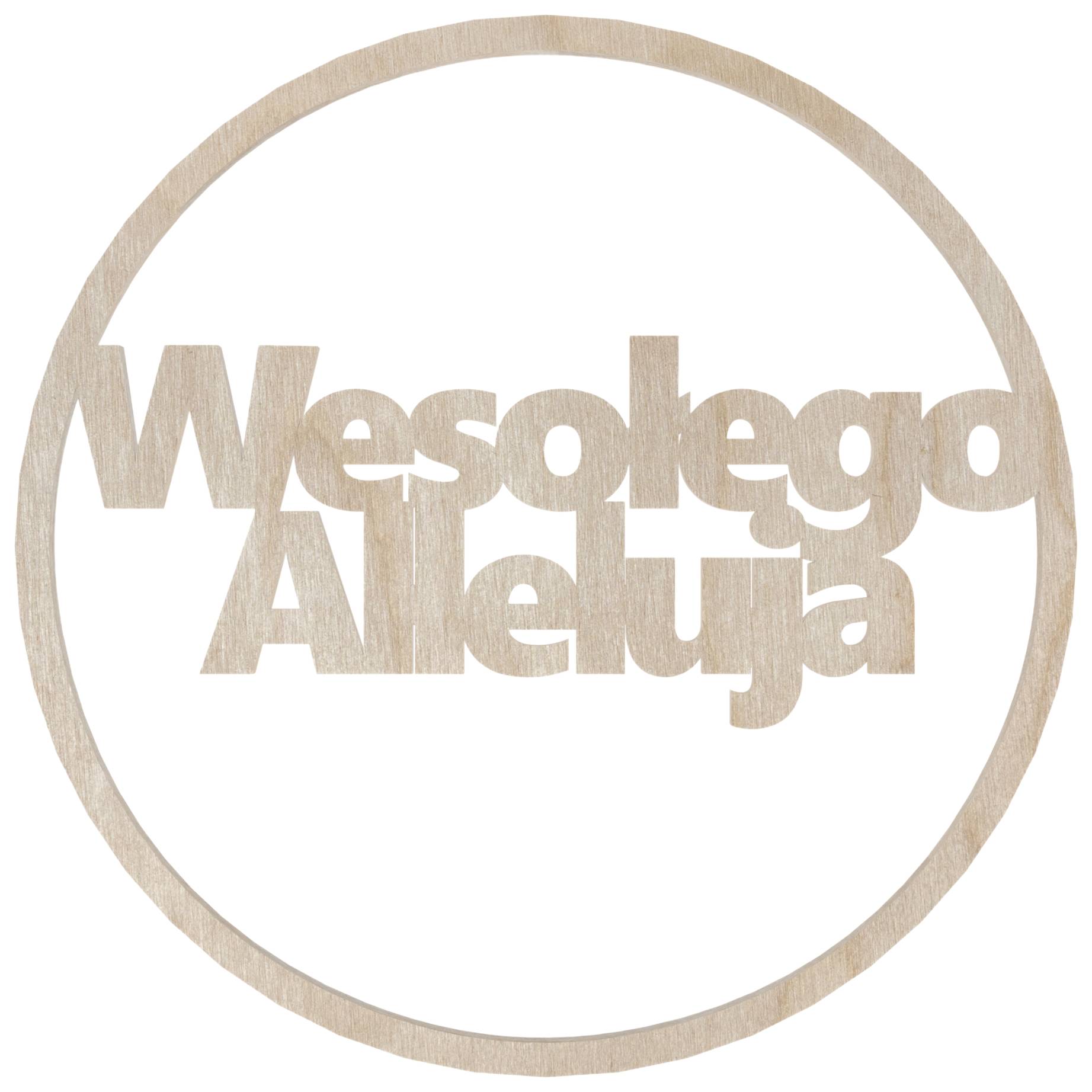Obręcz baza drewniana Wesołego Alleluja wielkanoc drewniane koło 14,5cm 1 Zakręcone Sznurki Obręcz baza drewniana Wesołego Alleluja wielkanoc drewniane koło 14