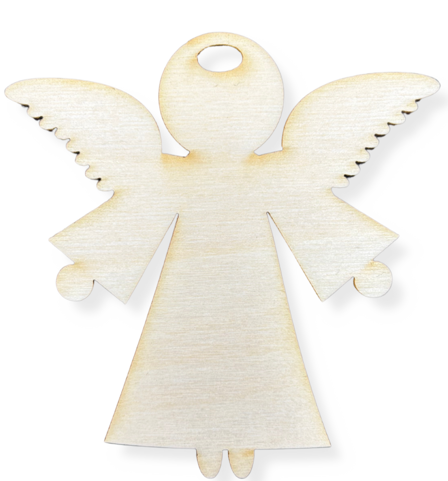Drewniana zawieszka anioł aniołek na choinkę deko decoupage ze sklejki 1szt 1 Zakręcone Sznurki Drewniana zawieszka anioł aniołek na choinkę deko decoupage ze sklejki 1szt