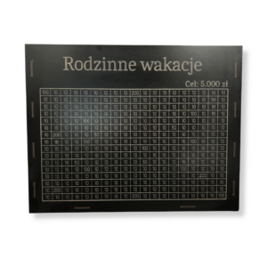 Skarbonka Gigant 304 kafelków 5000zł Rodzinne wakacje CZARNY