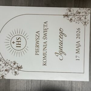 Powitajka prostokąt Komunia Święta