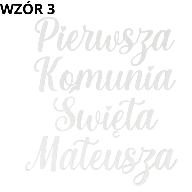 PIERWSZA KOMUNIA ŚWIĘTA NAPIS PERSONALIZOWANY Z IMIENIEM PAMIĄTKA PREZENT 3 Zakręcone Sznurki PIERWSZA KOMUNIA ŚWIĘTA NAPIS PERSONALIZOWANY Z IMIENIEM PAMIĄTKA PREZENT