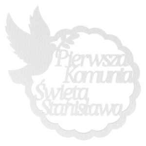 OBRĘCZ PIERWSZA KOMUNIA GOŁĄB 29 CM DOWOLNY NAPIS IMIĘ PERSONALIZOWANE