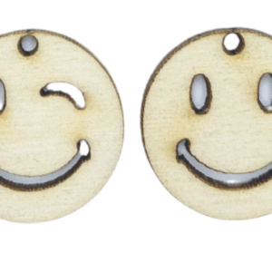 Scrapki drewniane emotikon buźki buzie 6szt