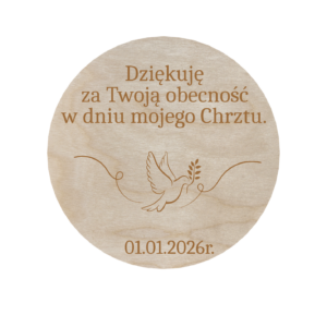 Podziękowanie dla gości MAGNES Chrzest Święty PERSONALIZOWANE