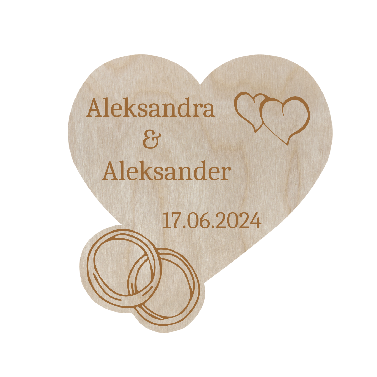 Personalizowane podziękowanie MAGNES na ślub wesele serce i obrączki 2 Zakręcone Sznurki Personalizowane podziękowanie MAGNES na ślub wesele serce i obrączki
