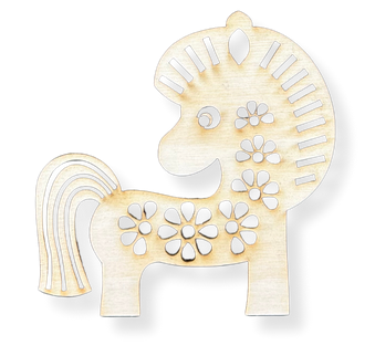 Drewniana ozdoba zawieszka koń konik na choinkę decoupage dekor ze sklejki 1 Zakręcone Sznurki Drewniana ozdoba zawieszka koń konik na choinkę decoupage dekor ze sklejki