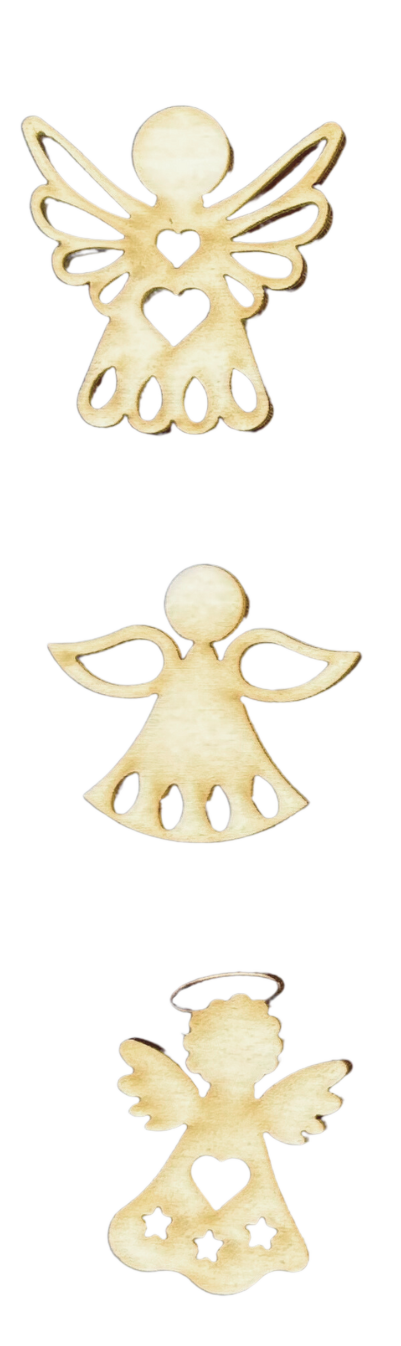 Scrapki drewniane anioł aniołek aniołki 3szt 1 Zakręcone Sznurki Scrapki drewniane anioł aniołek aniołki 3szt