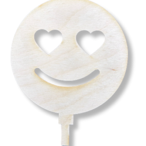 Drewniany topper emotka emotikon miłość decoupage dekoracja na piku dekor 1szt