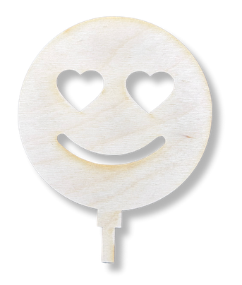 Drewniany topper emotka emotikon miłość decoupage dekoracja na piku dekor 1szt 1 Zakręcone Sznurki Drewniany topper emotka emotikon miłość decoupage dekoracja na piku dekor 1szt