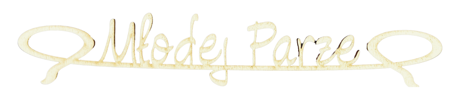 Drewniany napis Młodej Parze scrapki wesele ślub 1szt 1 Zakręcone Sznurki Drewniany napis Młodej Parze scrapki wesele ślub 1szt