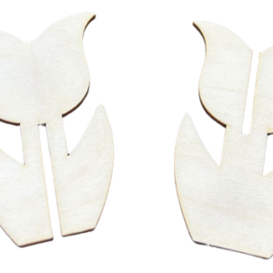 Drewniany kwiatek kwiat stojący tulipan 3D prezent dekor decoupage 1szt